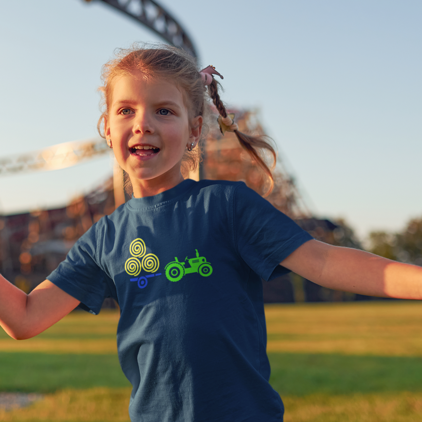 Kids birthday tractor t-shirt with age