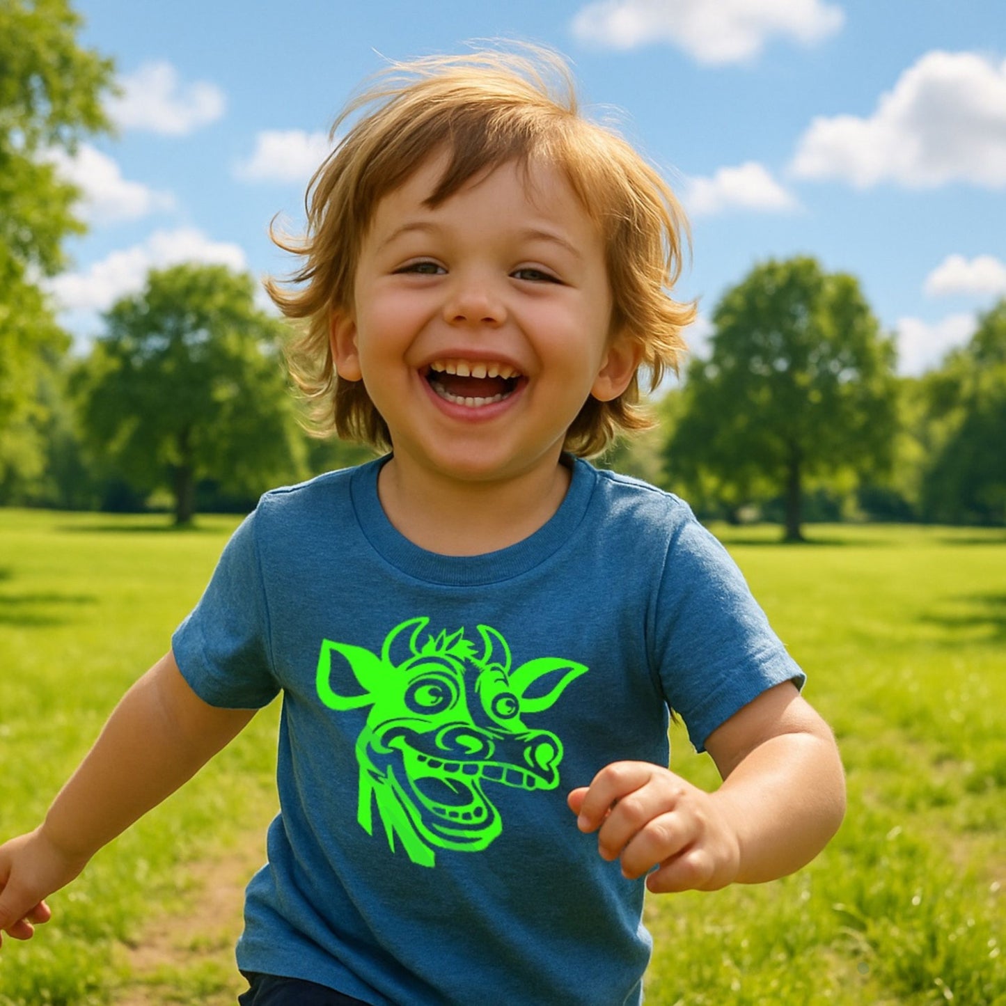 Bright Cow Kids Tee – crazy and Fun Farm Animal