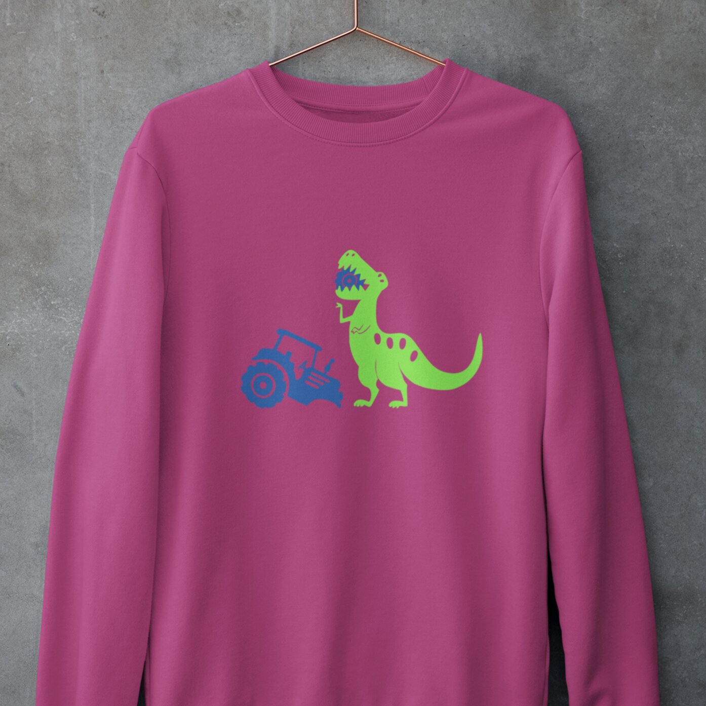 Birthday Tractor eating dinosaur sweatshirt