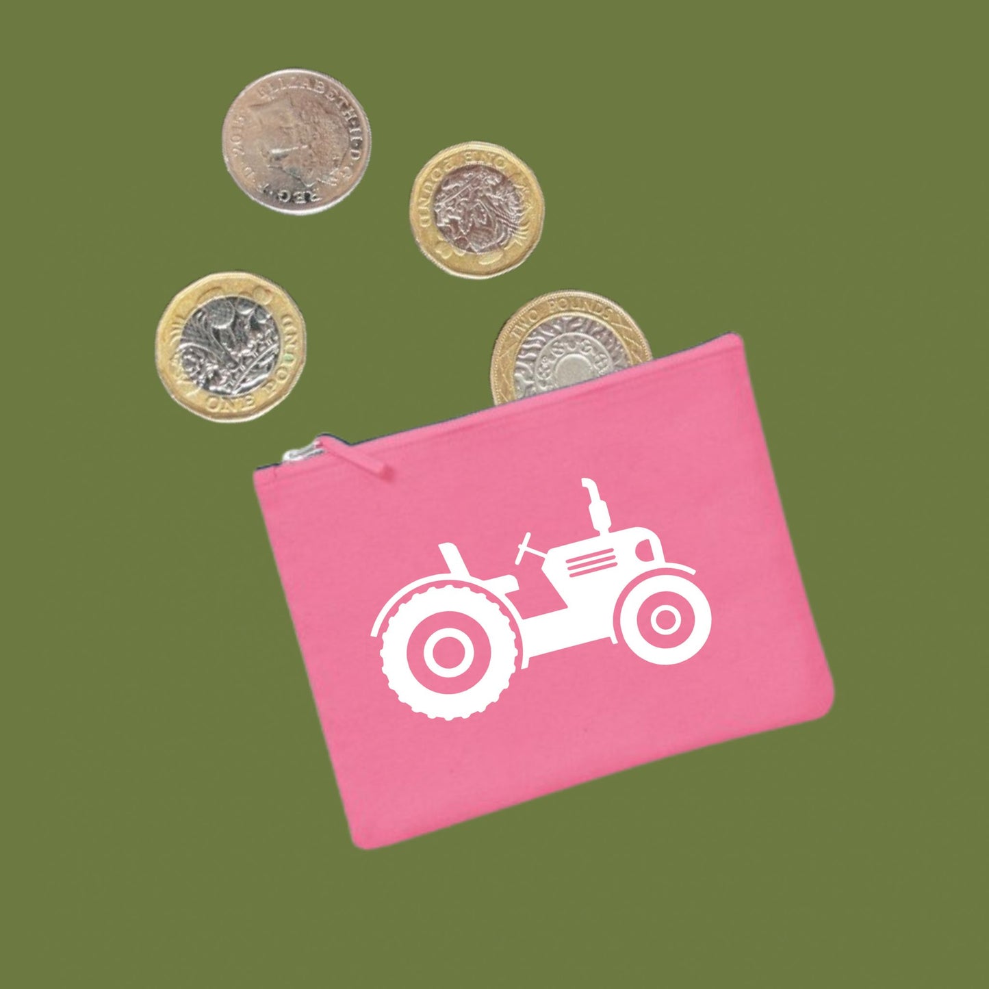 Tractor Coin Purse, Kids Pocket Money Zip Pouch