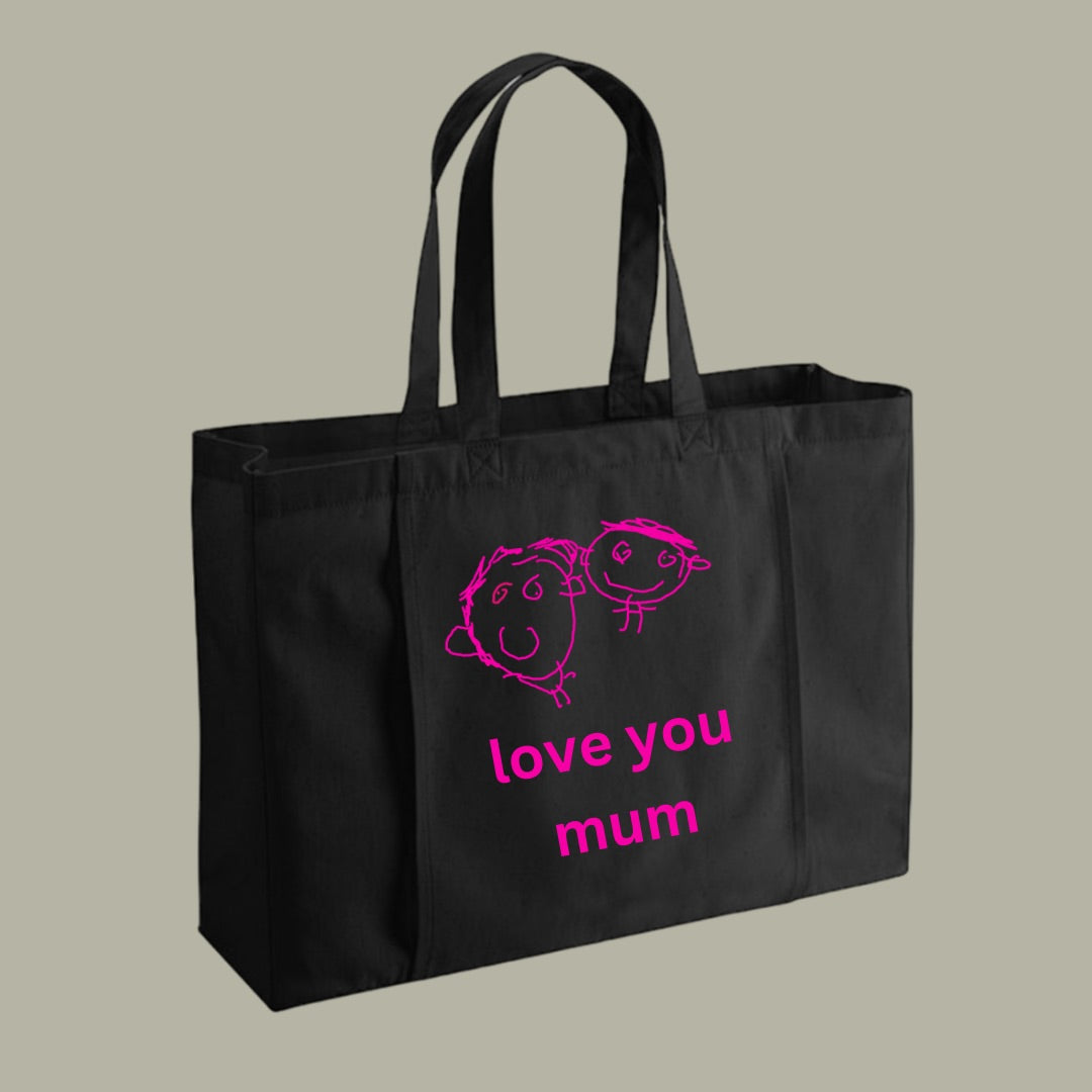 Personalised yoga bag with child’s artwork