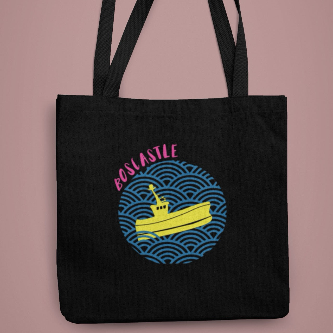 Boscastle boat recycled cotton tote bag