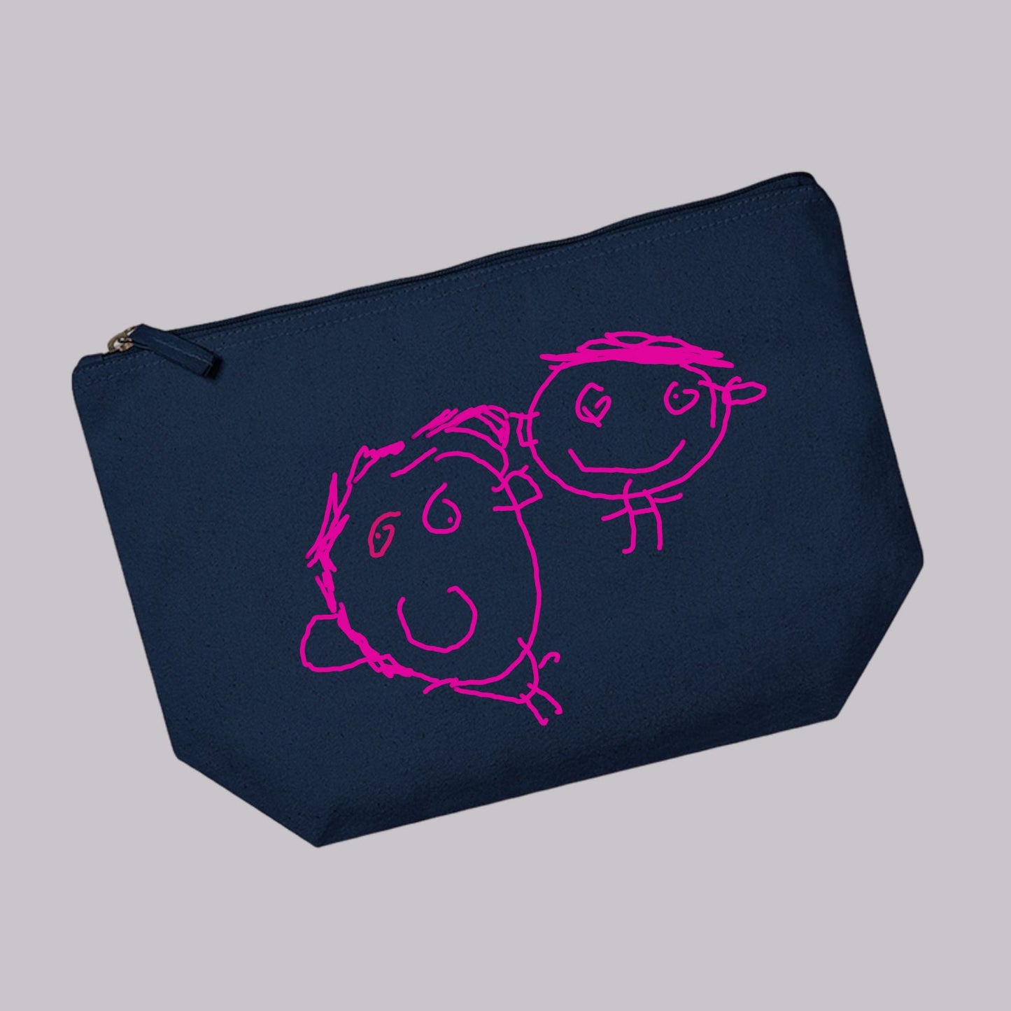 Personalised wash bag with child’s artwork