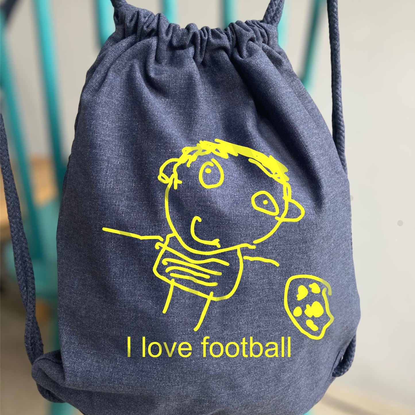 Personalised gym bag, PE bag with child's drawing