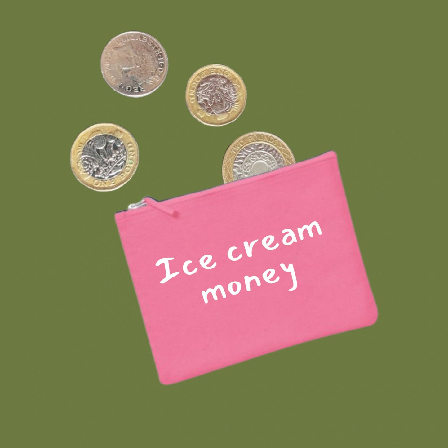 Personalised “Ice Cream Money” Coin Purse