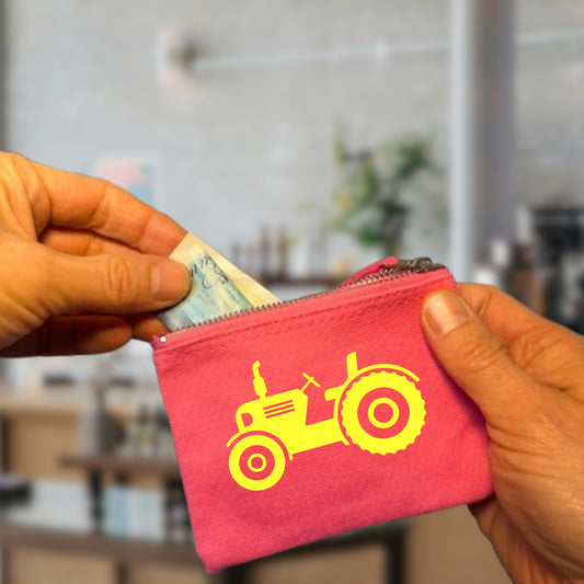 Tractor Coin Purse, Kids Pocket Money Zip Pouch