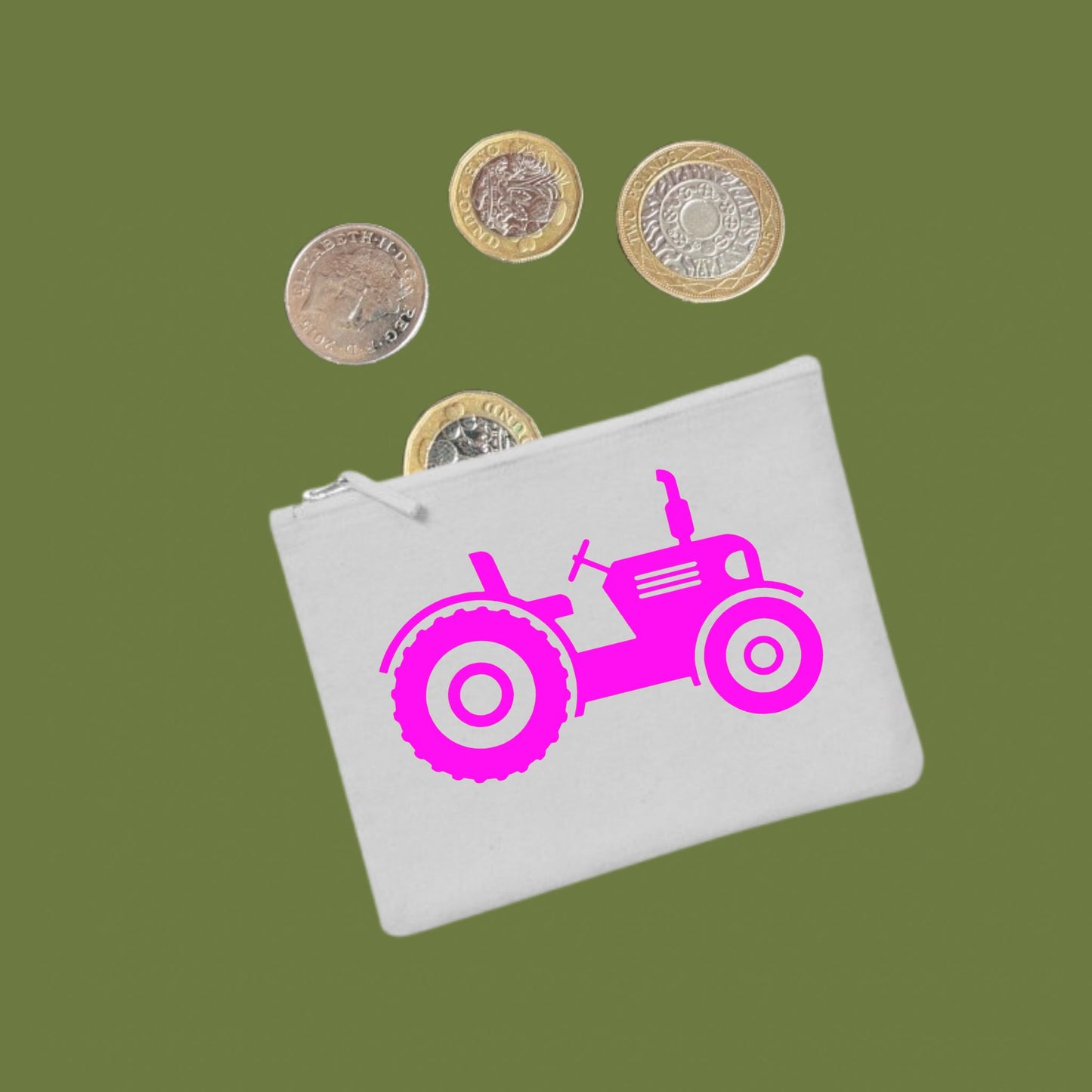 Tractor Coin Purse, Kids Pocket Money Zip Pouch