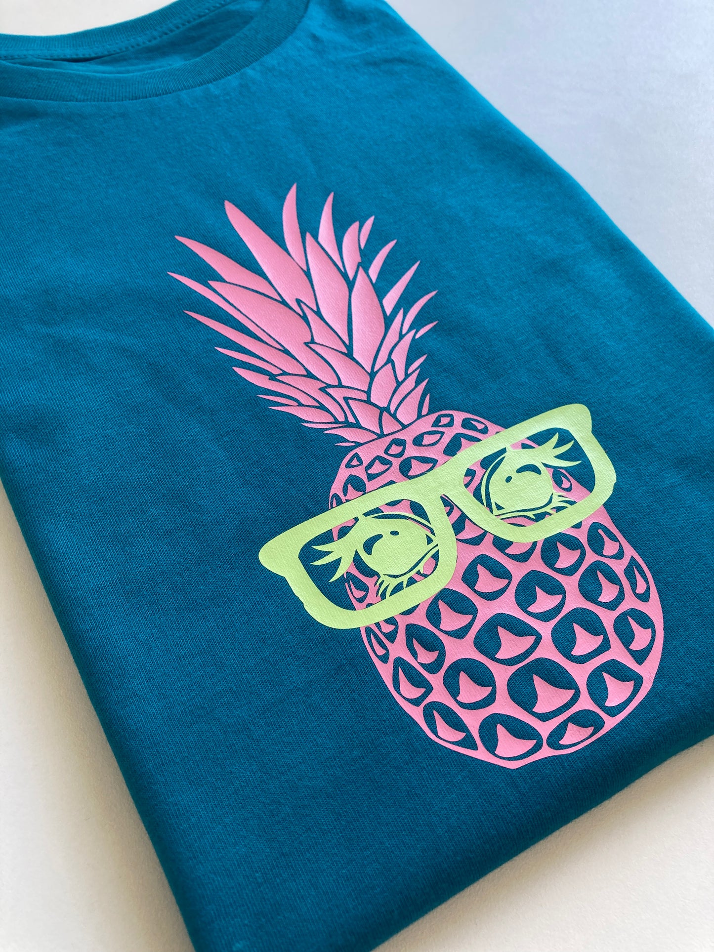 Unisex Organic cotton deep teal pineapple t-shirt