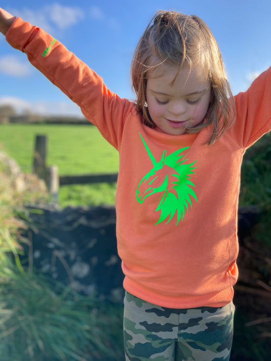 Child’s organic cotton light orange sweatshirt
